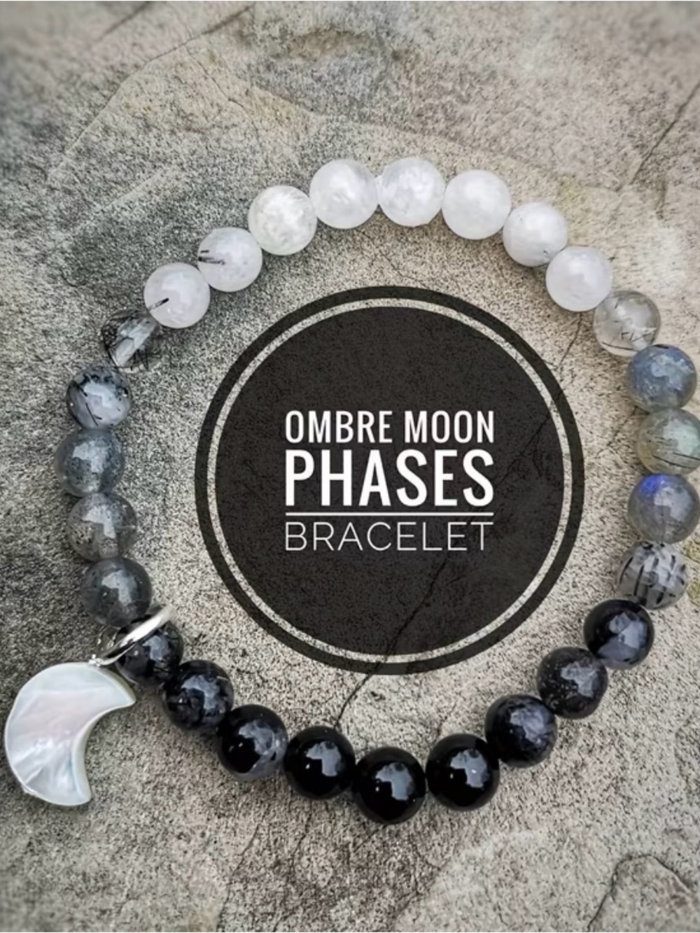 Labradorite Ombre Moon Phases Bracelet